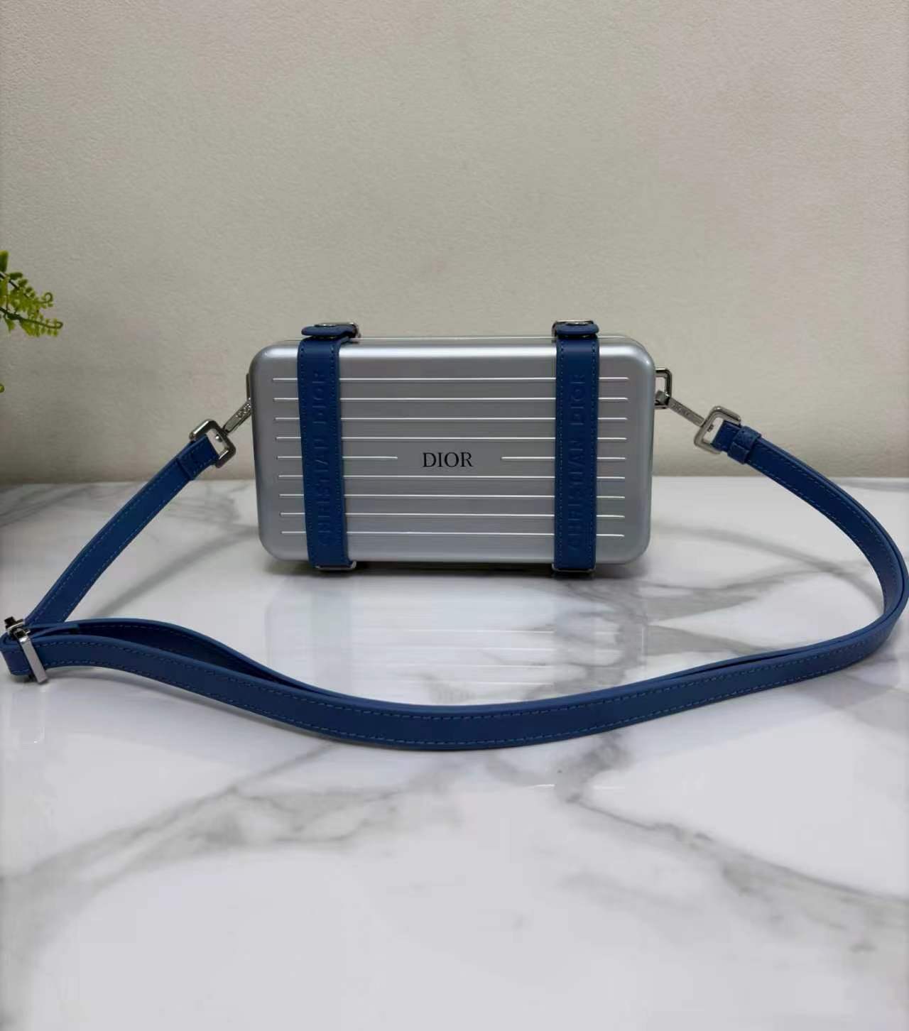 CHRISTIAN CROSS-BODY CLUTCH (BLUE)