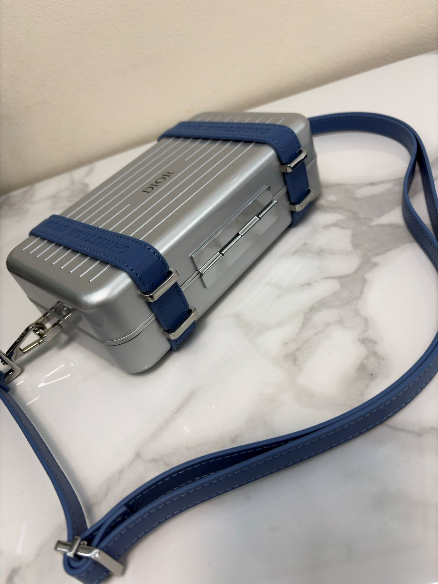 CHRISTIAN CROSS-BODY CLUTCH (BLUE)