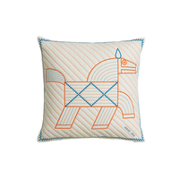 HERMES WOOL ANIMAUX NATTES PILLOW