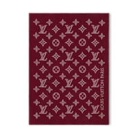 CUSTOM LV MONOGRAM SHADOW THROW BLANKET (MAROON)