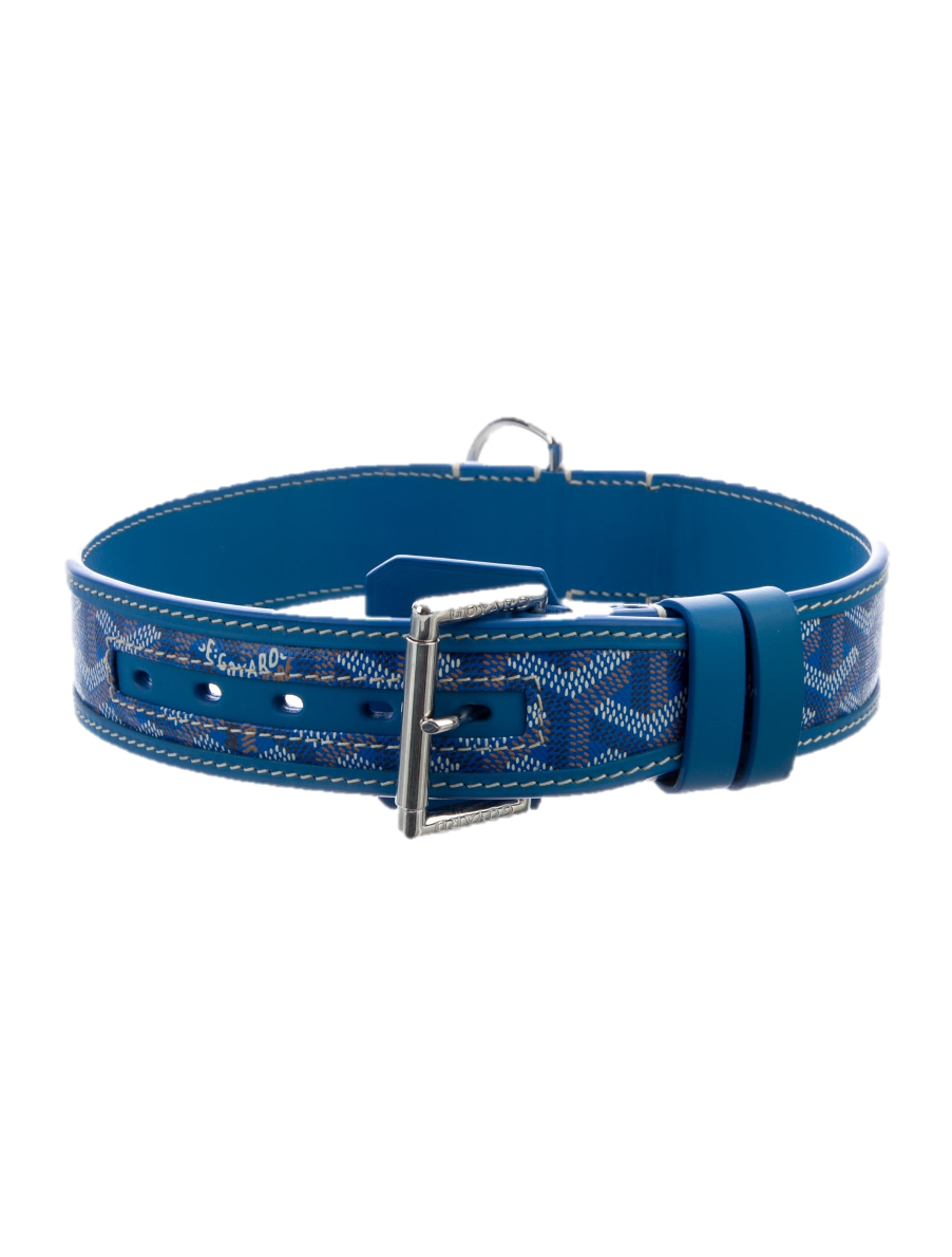GOYARD DOG COLLAR AND LEASH