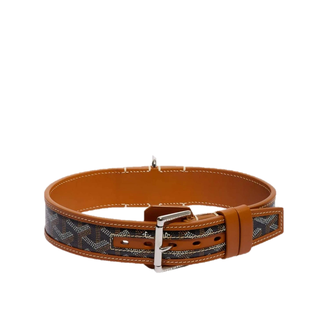 GOYARD DOG COLLAR AND LEASH