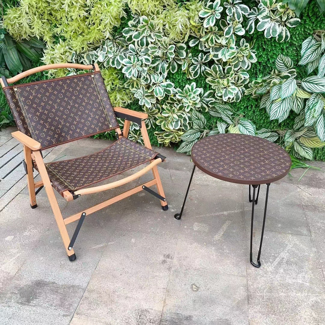 CUSTOM LV FOLDING ROUND TABLE