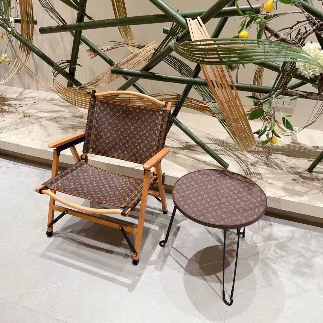 CUSTOM LV FOLDING ROUND TABLE