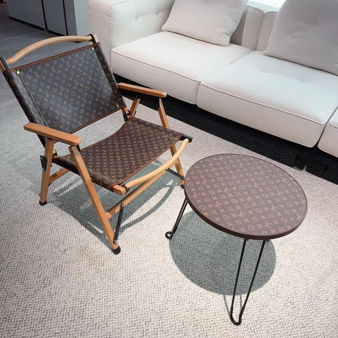 CUSTOM LV FOLDING ROUND TABLE