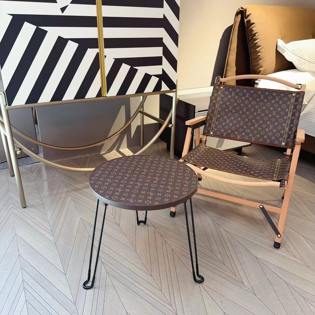 CUSTOM LV FOLDING ROUND TABLE