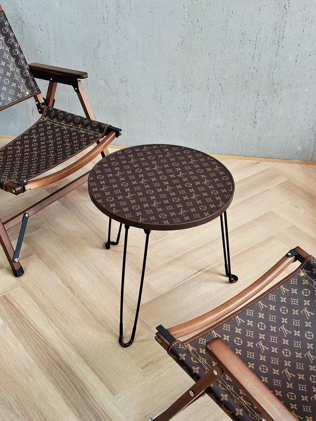 CUSTOM LV FOLDING ROUND TABLE