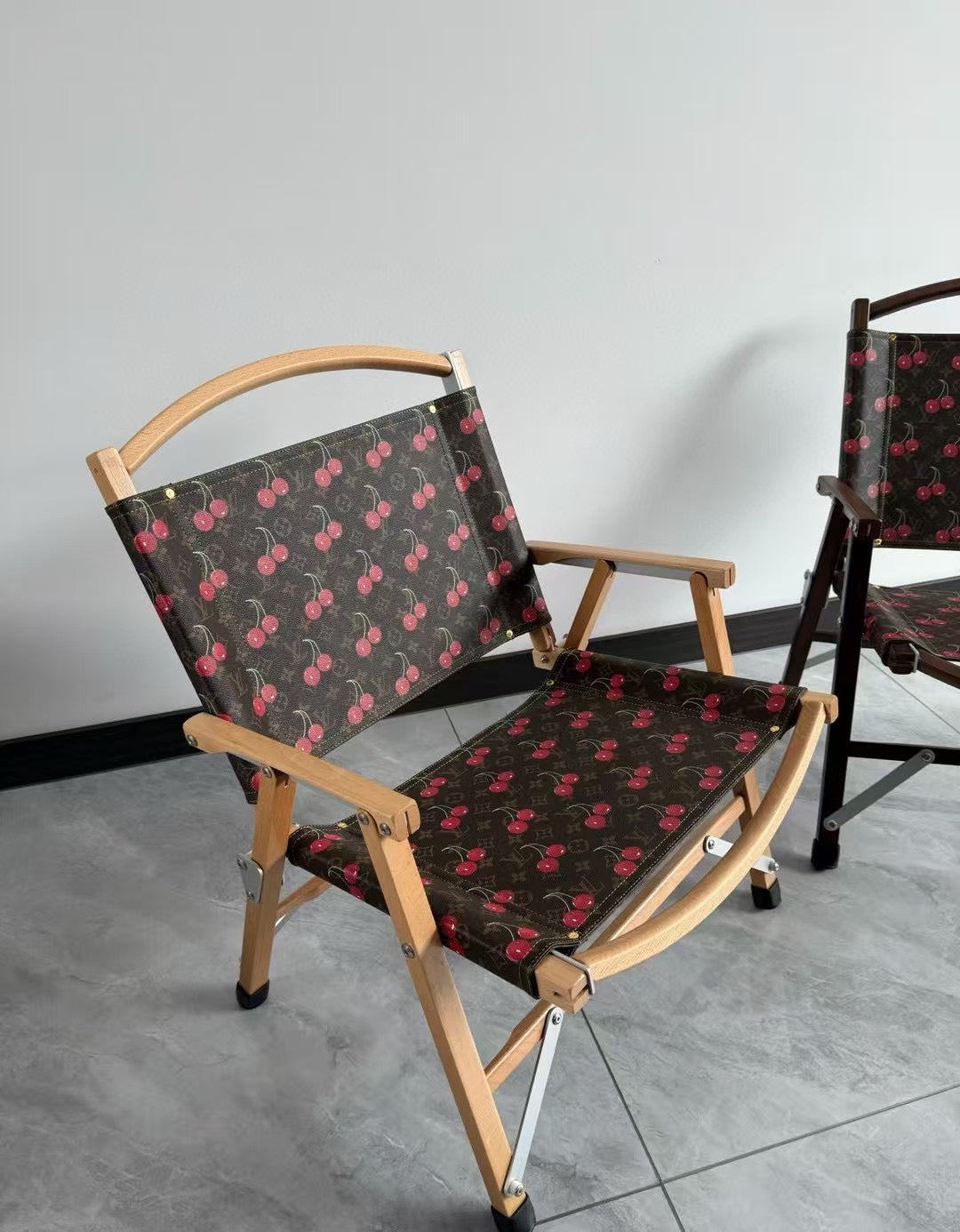 CUSTOM LV FOLDING CHAIR (CHERRY)
