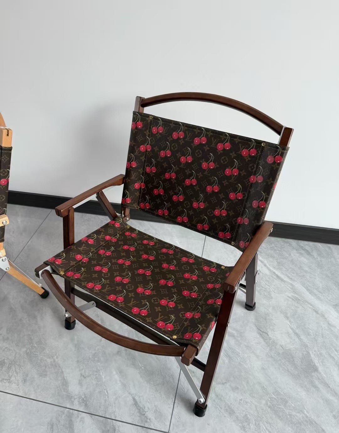 CUSTOM LV FOLDING CHAIR (CHERRY)