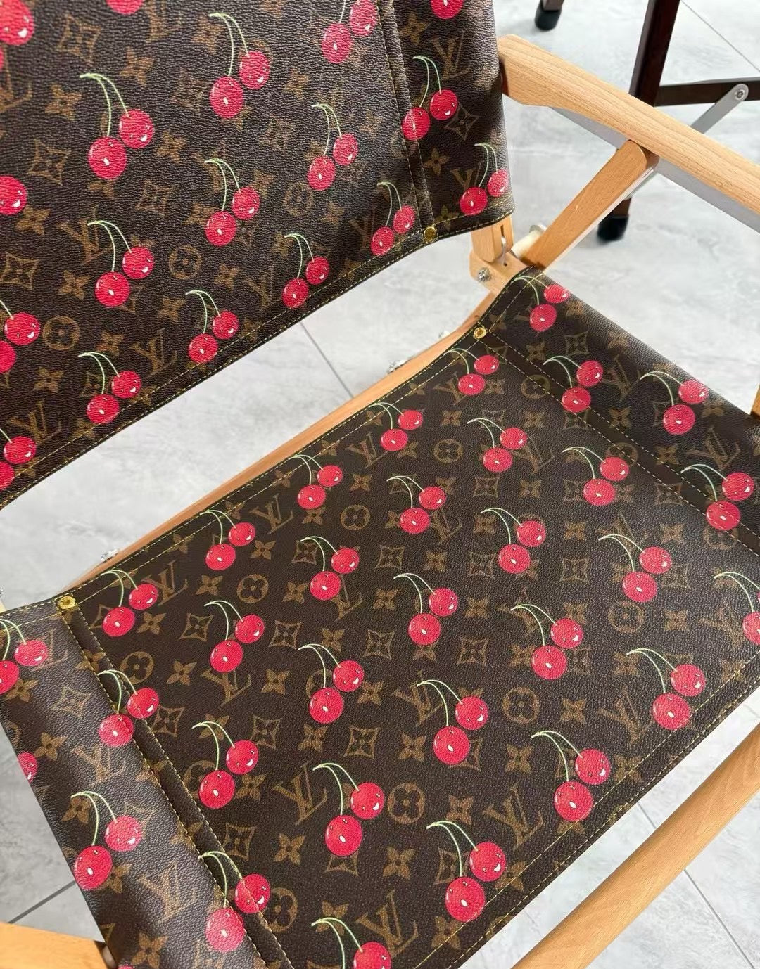CUSTOM LV FOLDING CHAIR (CHERRY)