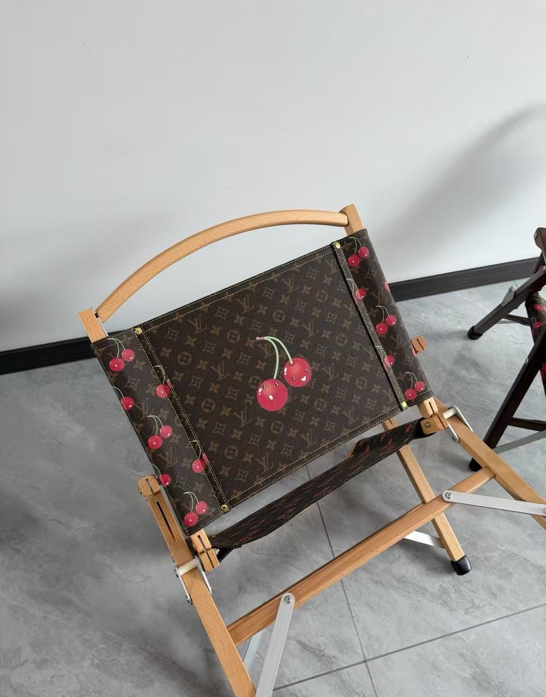CUSTOM LV FOLDING CHAIR (CHERRY)