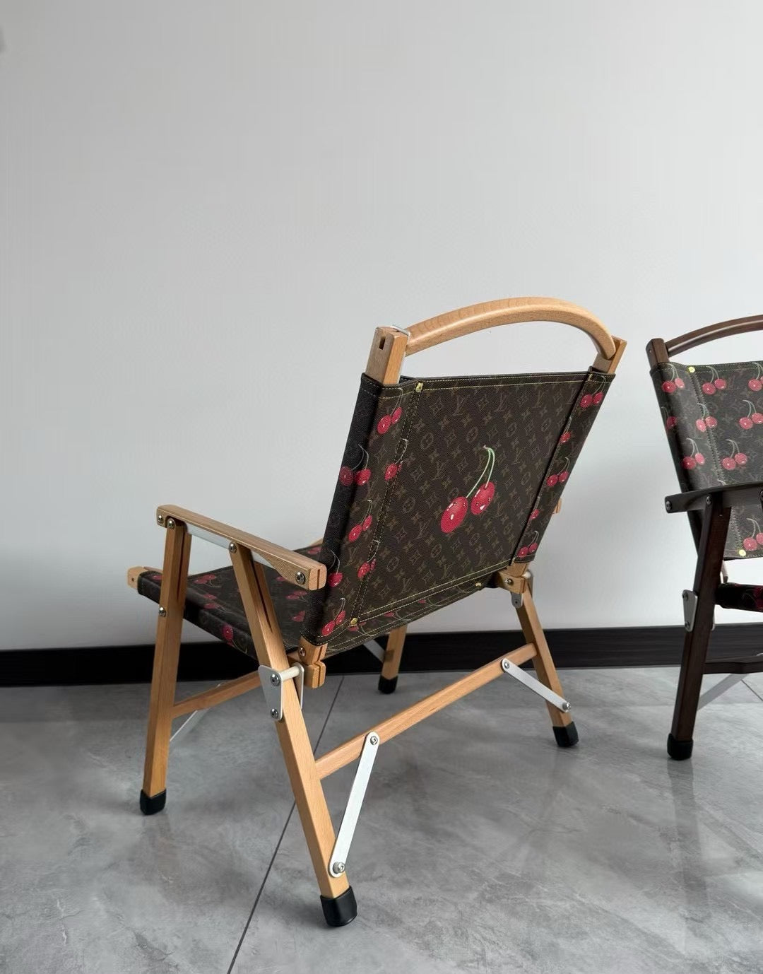 CUSTOM LV FOLDING CHAIR (CHERRY)