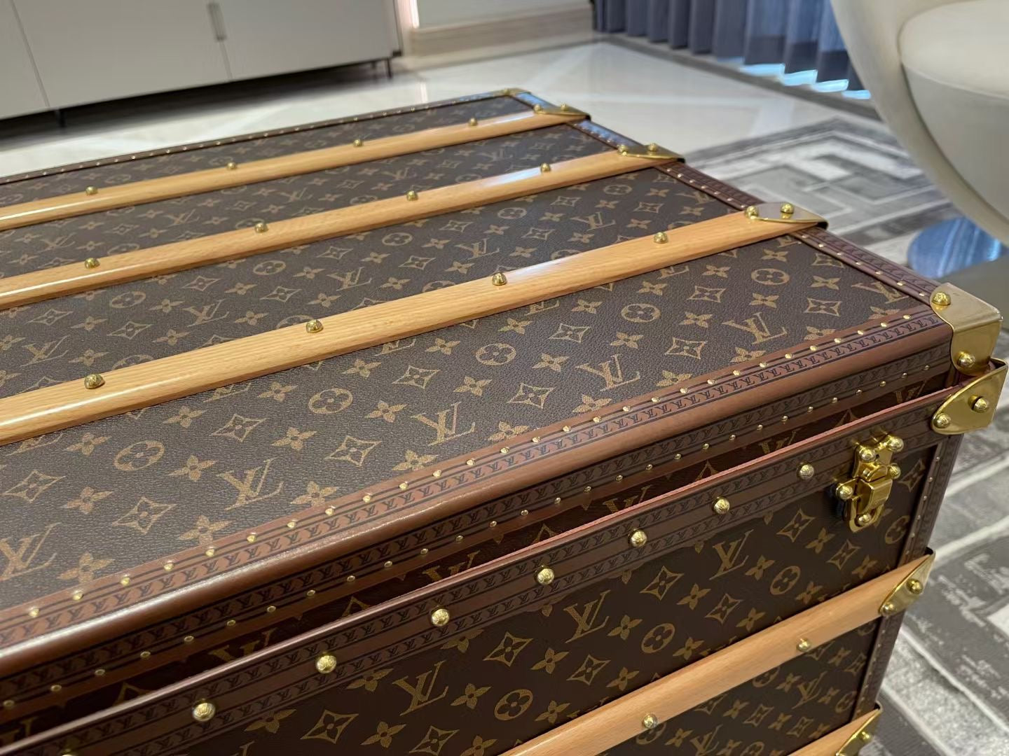 CUSTOM LV BROWN TRUNK