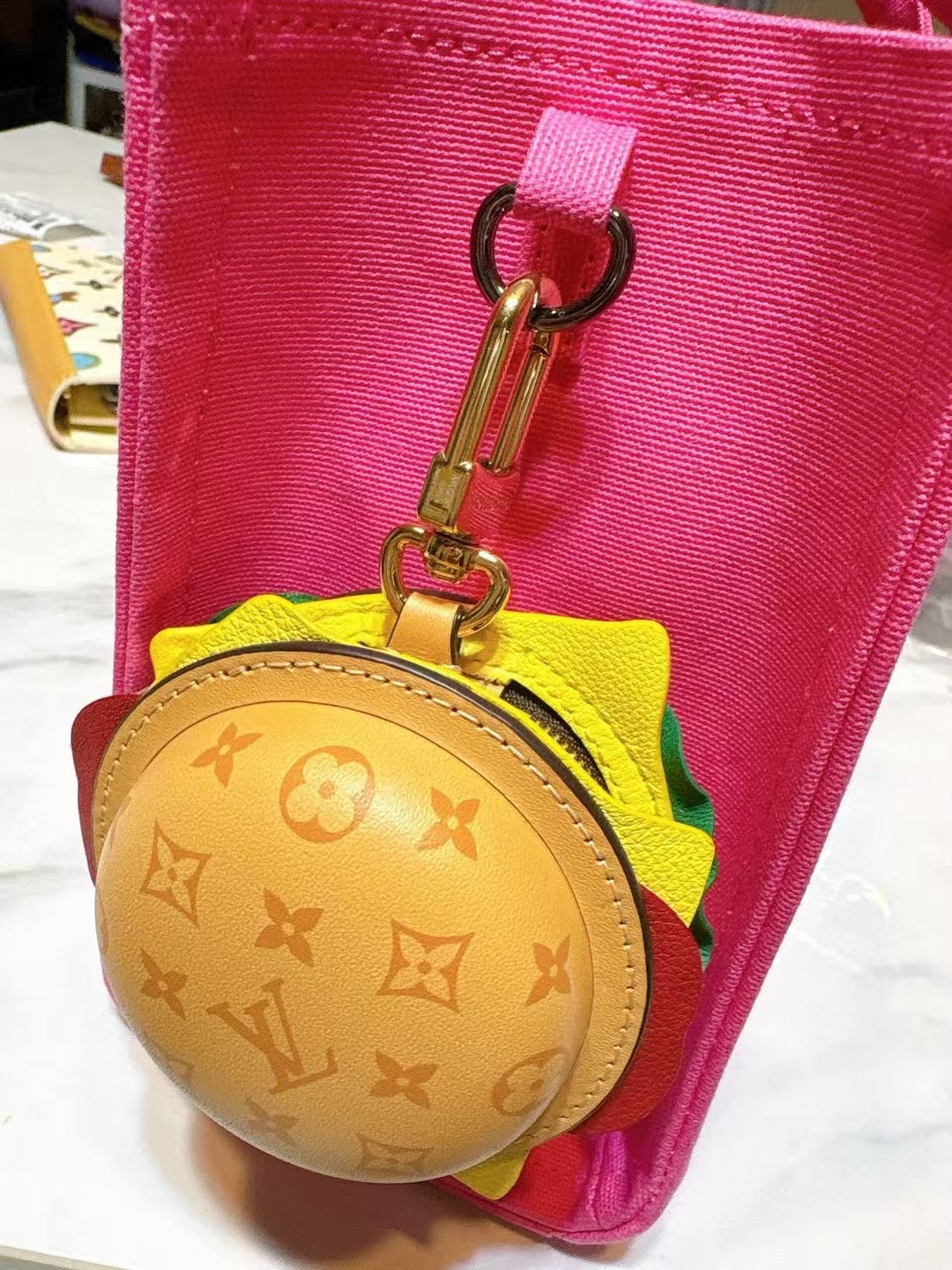 CUSTOM LV BURGER BAG CHARM