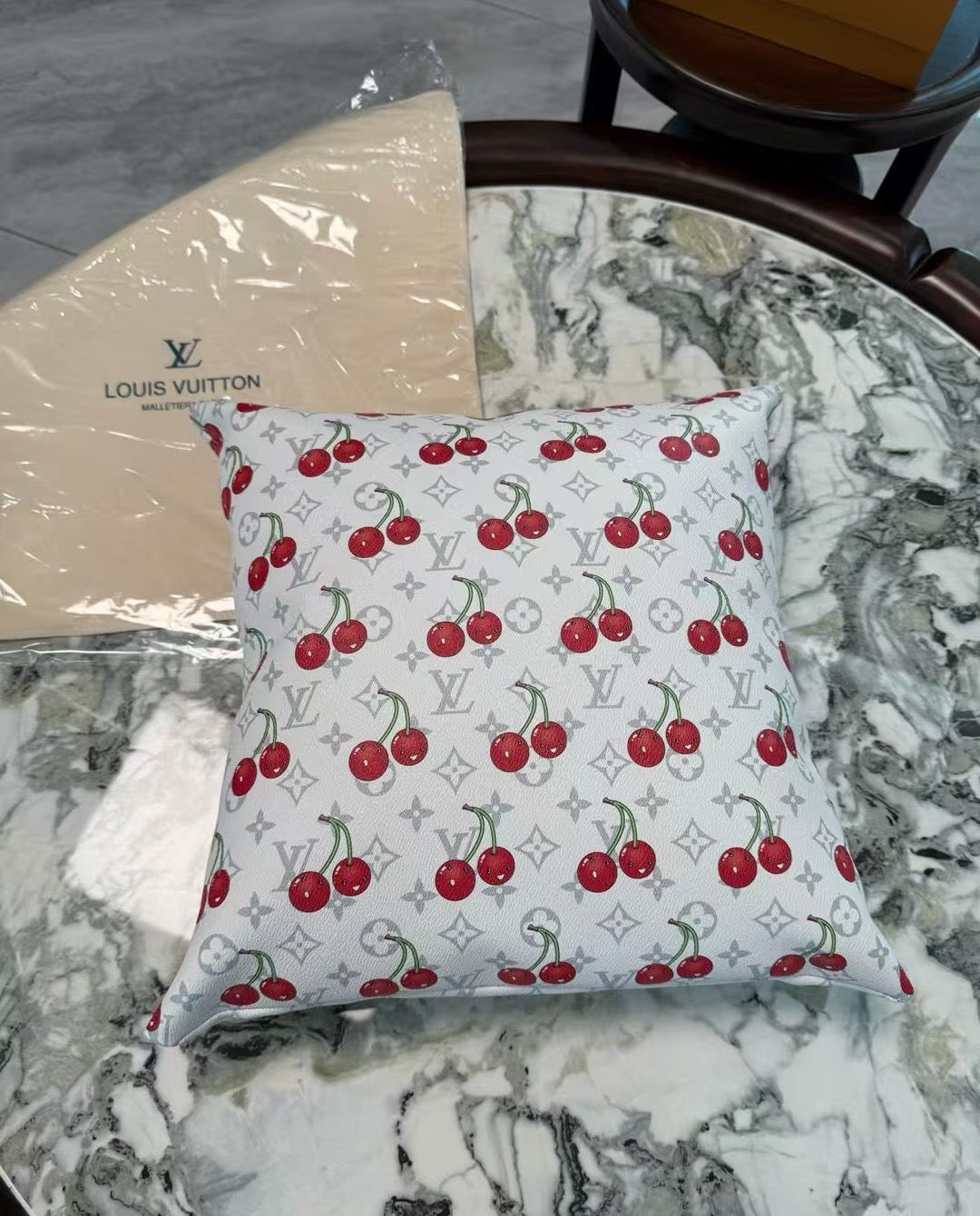 LV CHERRY PILLOW (WHITE)