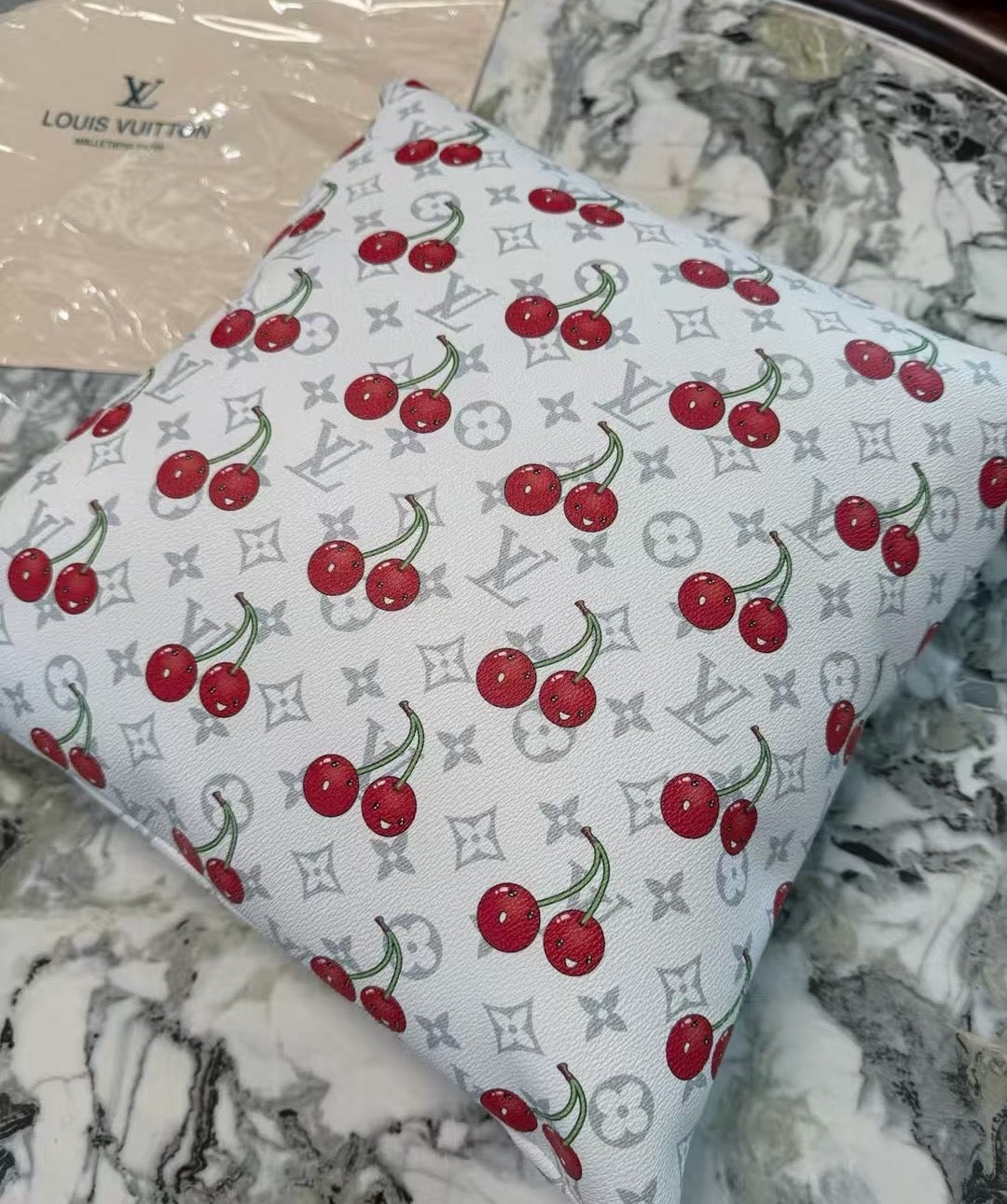 LV CHERRY PILLOW (WHITE)