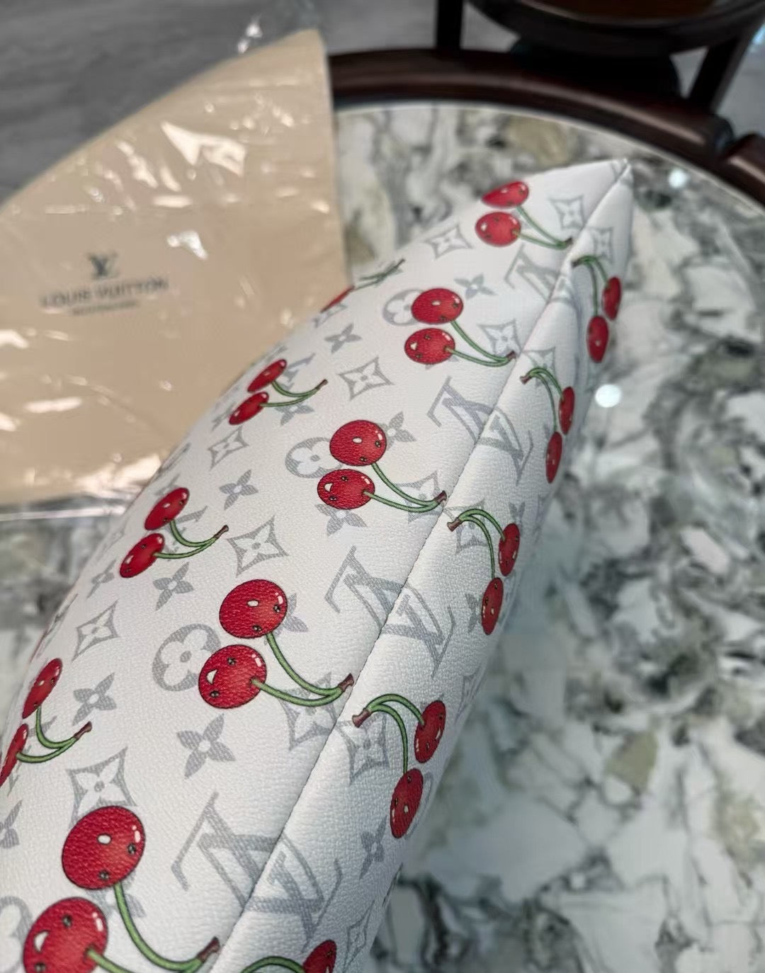LV CHERRY PILLOW (WHITE)