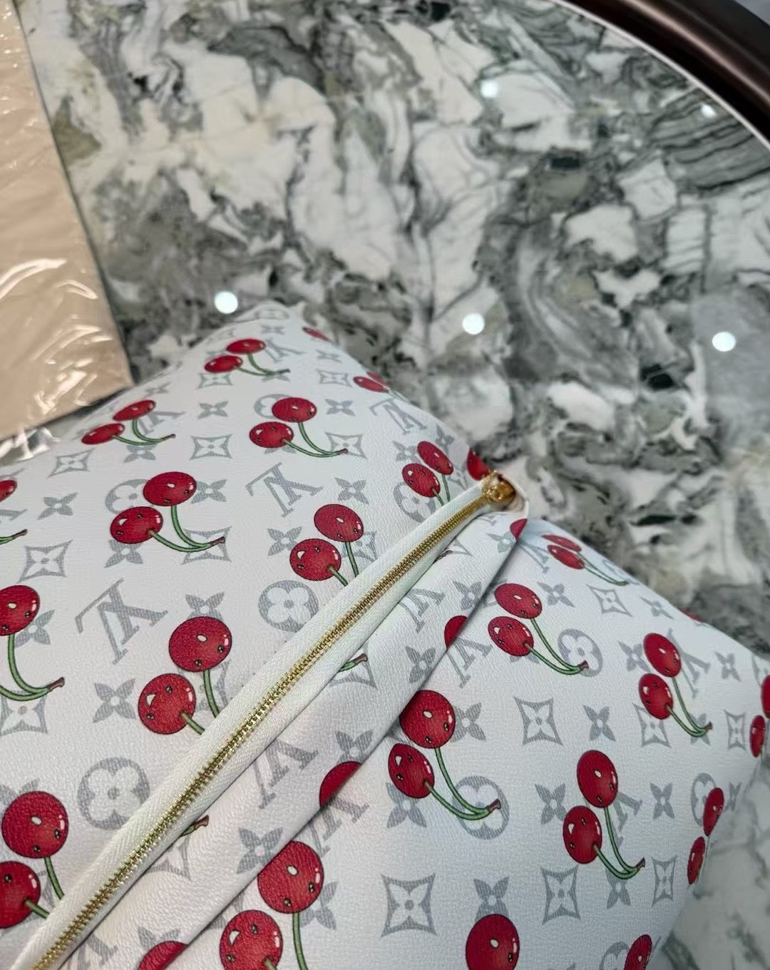 LV CHERRY PILLOW (WHITE)