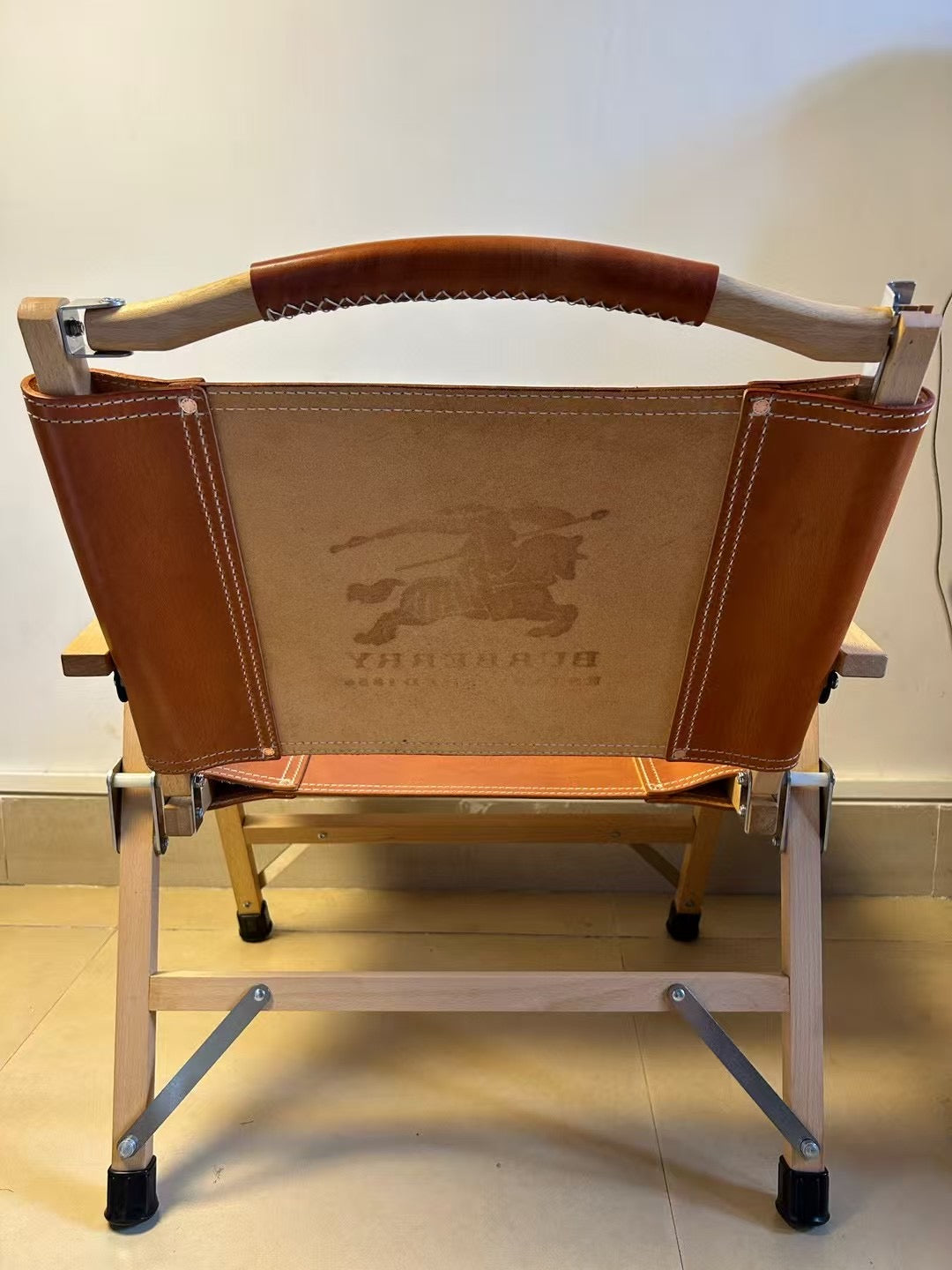 BURBERRY LEATHER FOLDING CHAIR