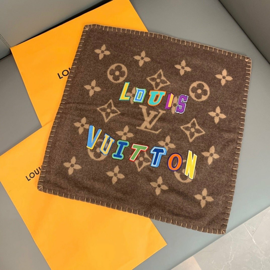 CUSTOM LV WOOL LETTERS THROW PILLOW