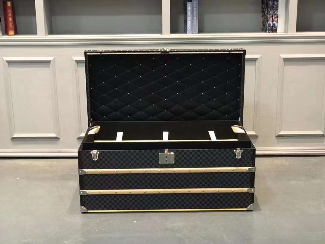 CUSTOM LV BLACK CHECKERED TRUNK
