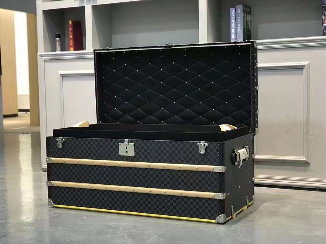 CUSTOM LV BLACK CHECKERED TRUNK