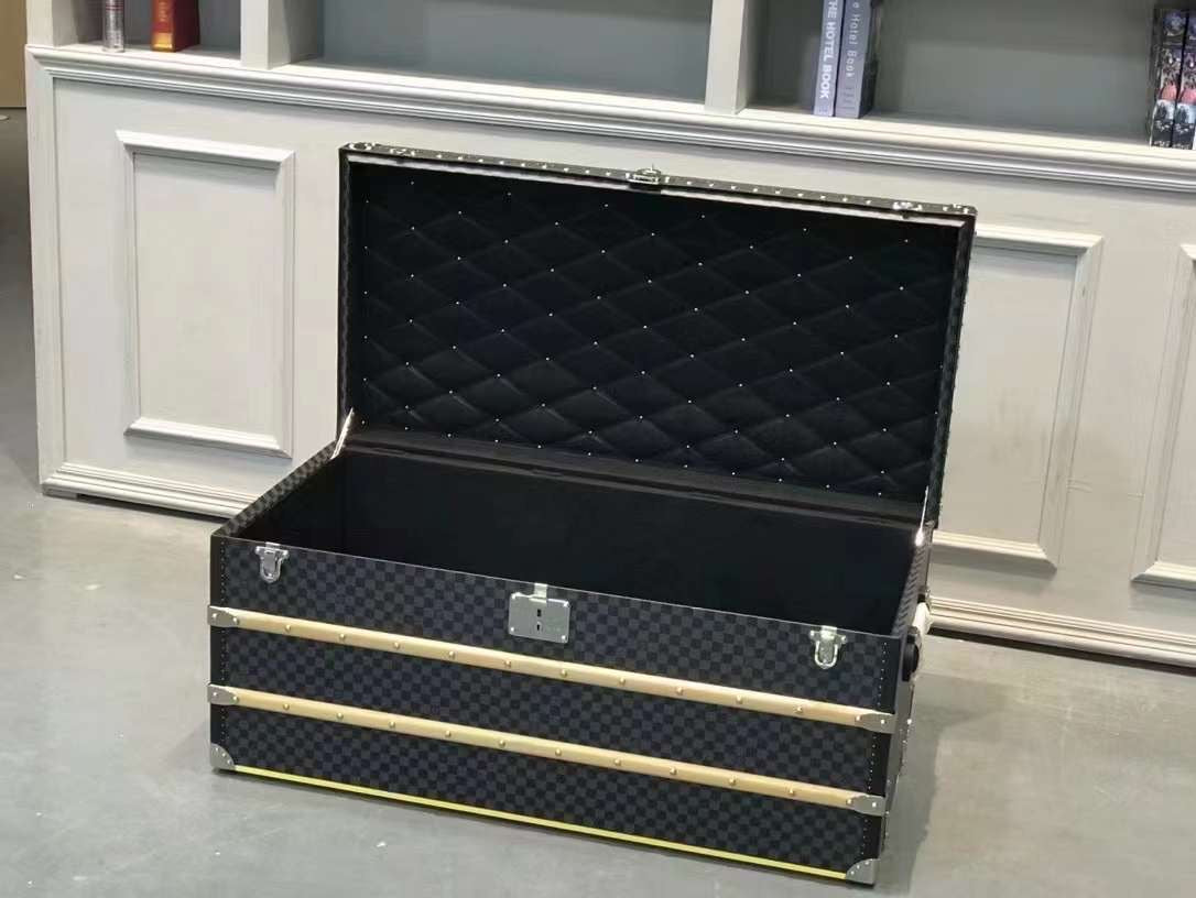 CUSTOM LV BLACK CHECKERED TRUNK