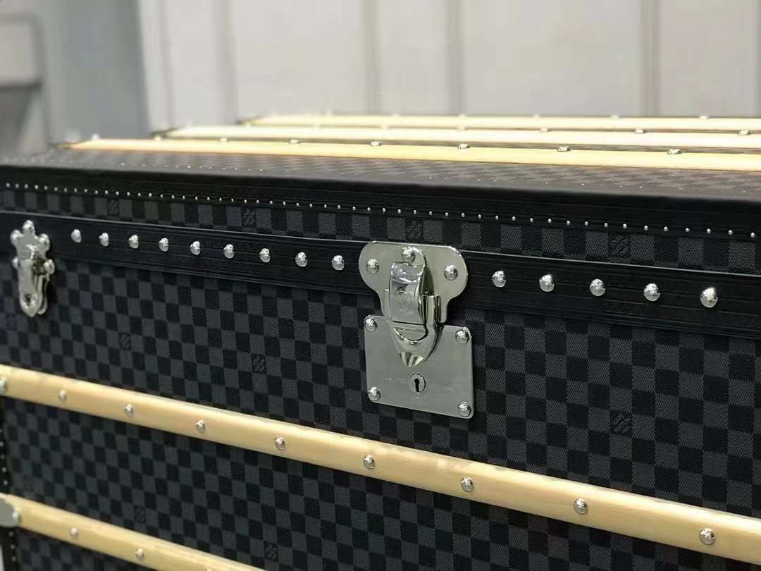 CUSTOM LV BLACK CHECKERED TRUNK
