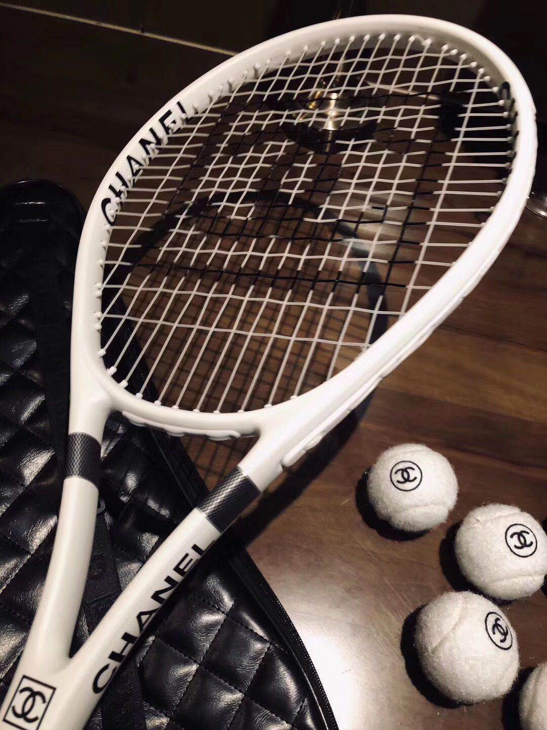 CHANEL WHITE TENNIS RACKET SET