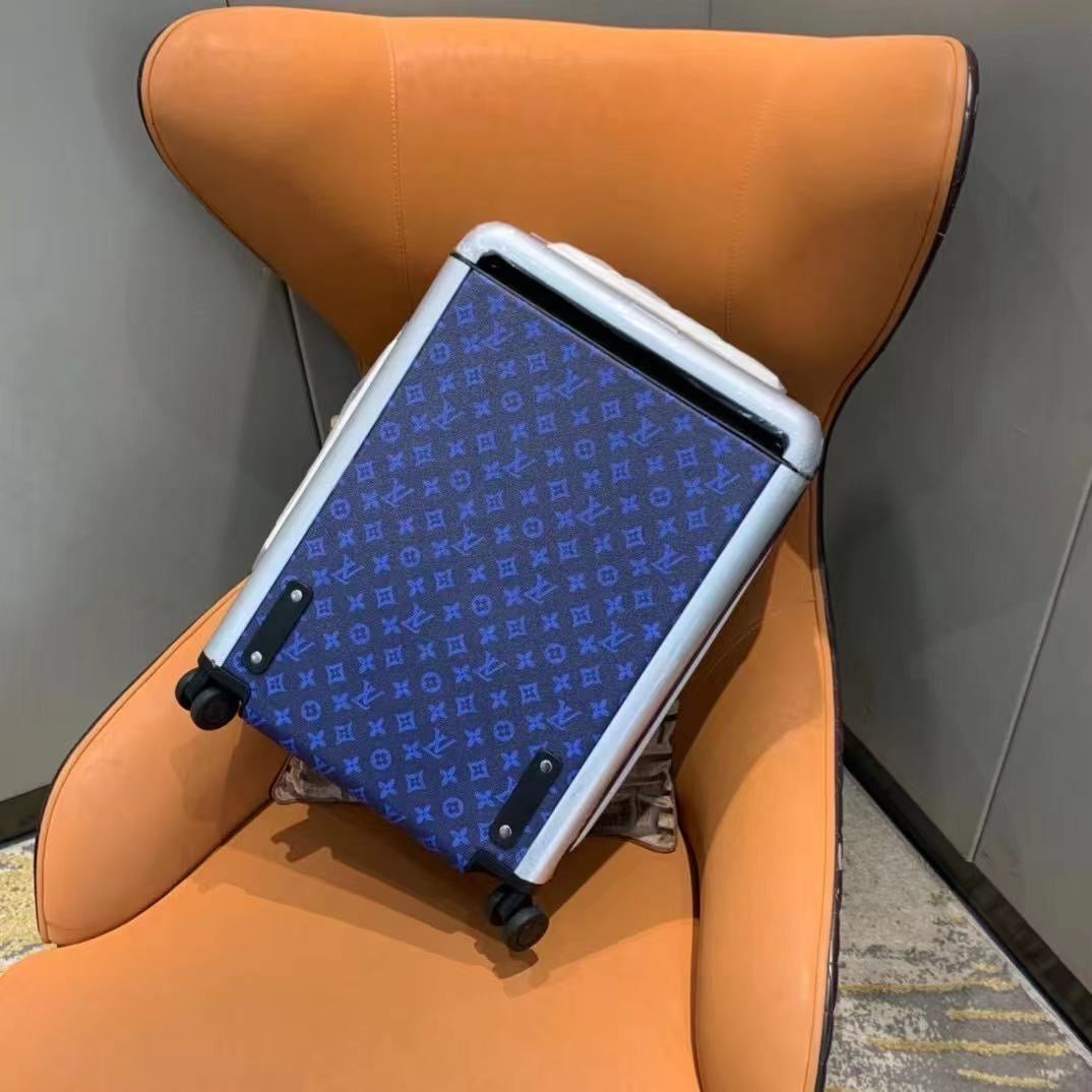CUSTOM BLUE MONOGRAM 37L HORIZON 55 SUITCASE