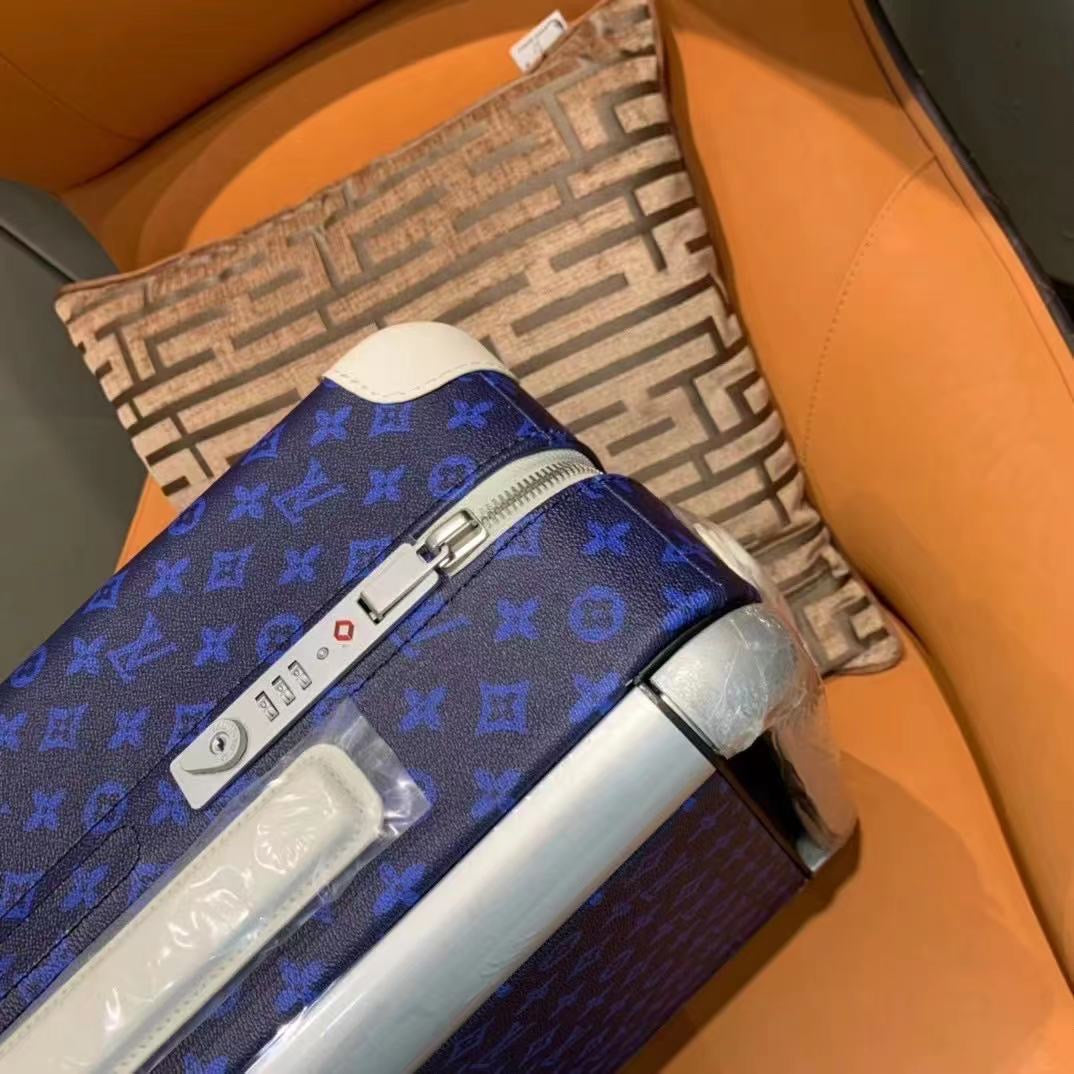 CUSTOM BLUE MONOGRAM 37L HORIZON 55 SUITCASE