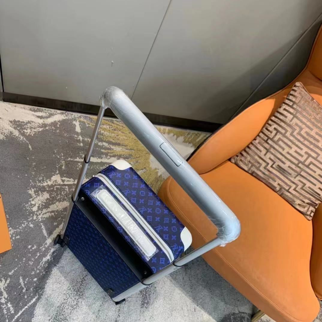 CUSTOM BLUE MONOGRAM 37L HORIZON 55 SUITCASE