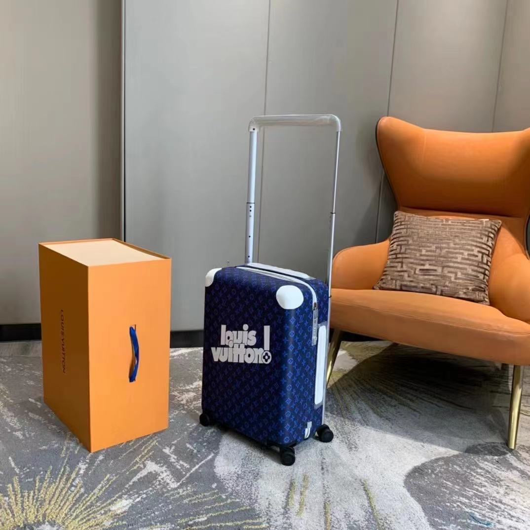 CUSTOM BLUE MONOGRAM 37L HORIZON 55 SUITCASE