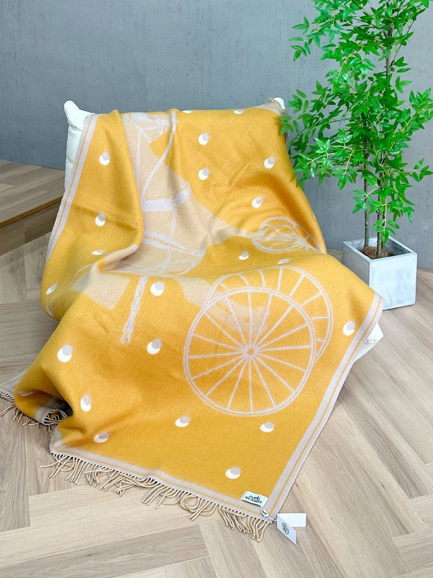 HERMES WOOL CABRIOLET THROW BLANKET
