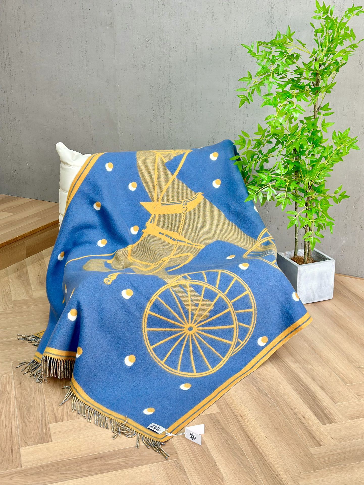 HERMES WOOL CABRIOLET THROW BLANKET