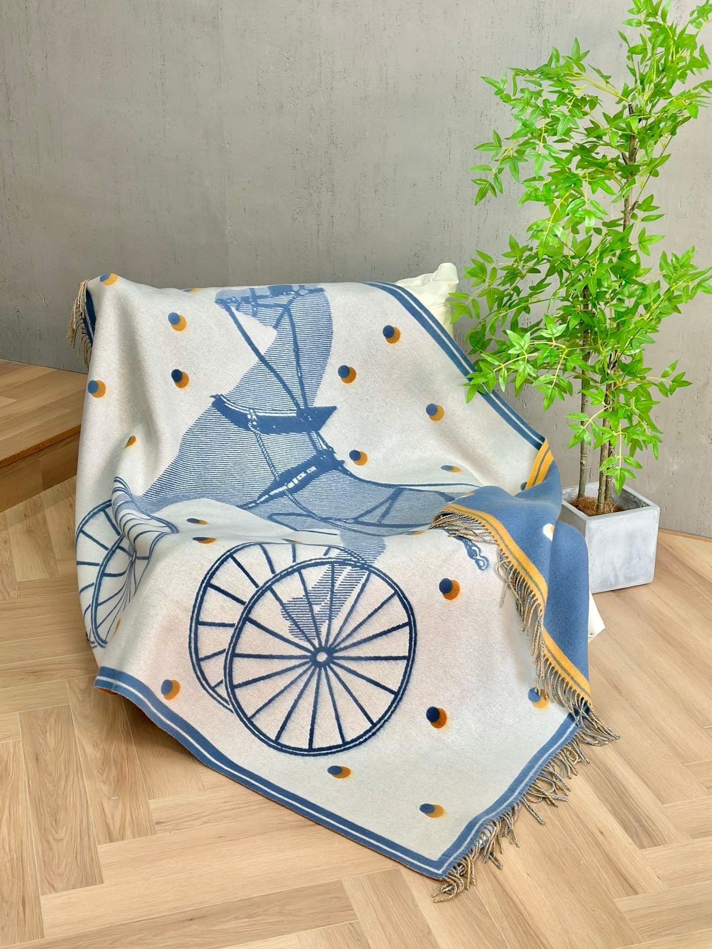 HERMES WOOL CABRIOLET THROW BLANKET