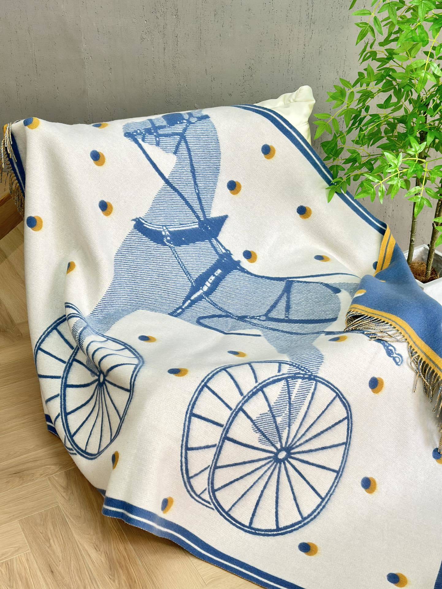 HERMES WOOL CABRIOLET THROW BLANKET