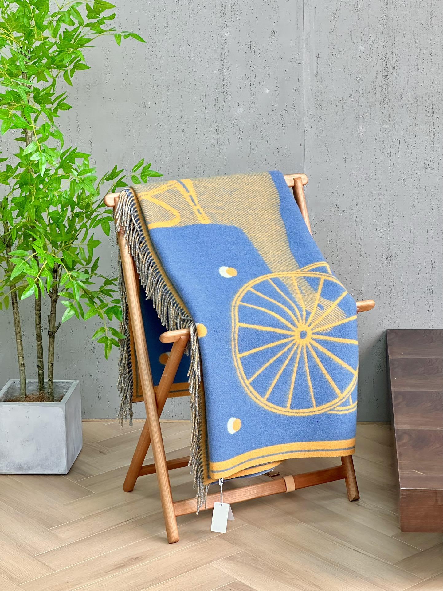 HERMES WOOL CABRIOLET THROW BLANKET