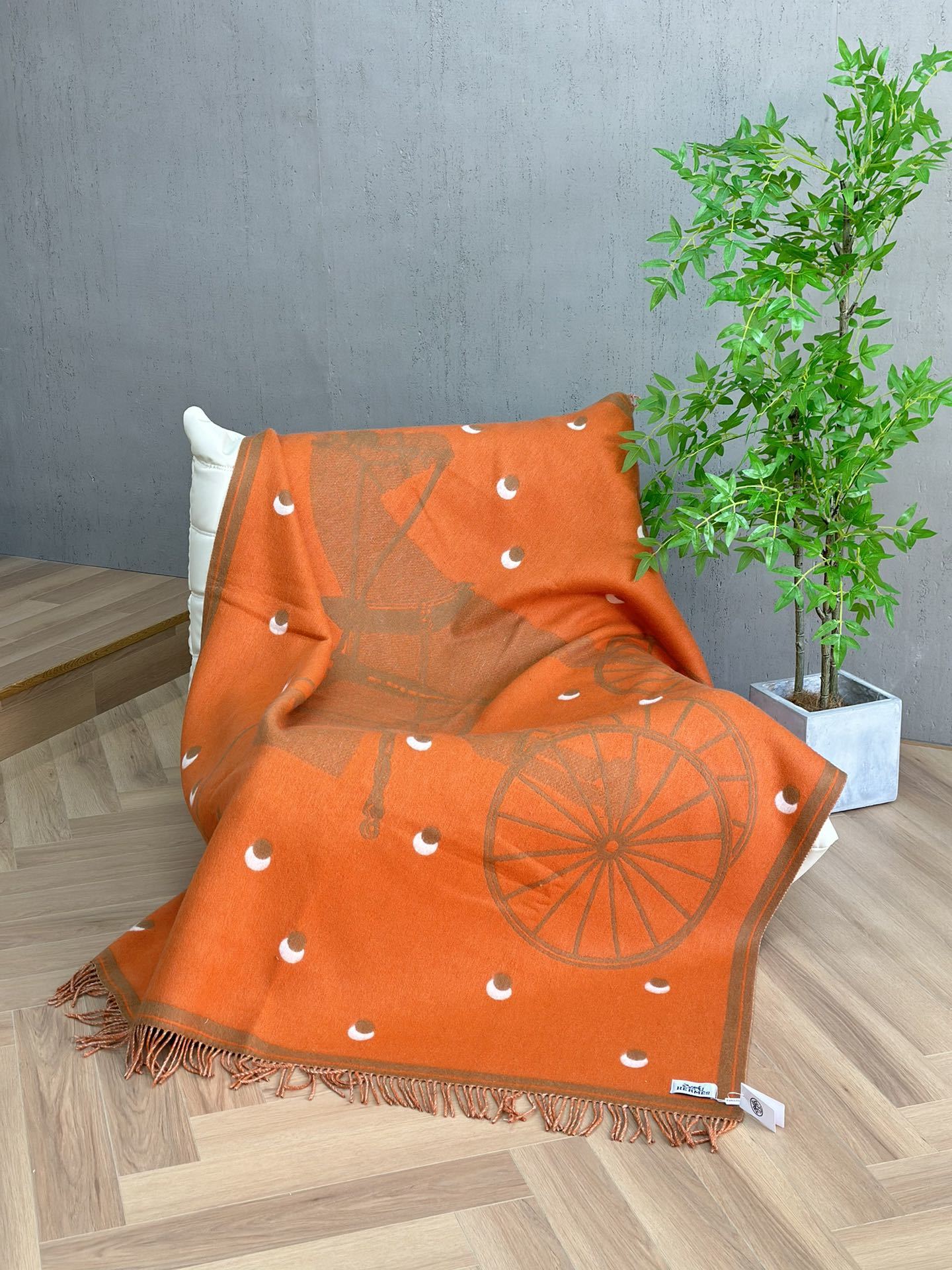 HERMES WOOL CABRIOLET THROW BLANKET