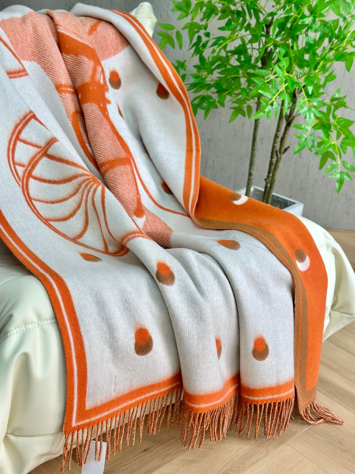HERMES WOOL CABRIOLET THROW BLANKET