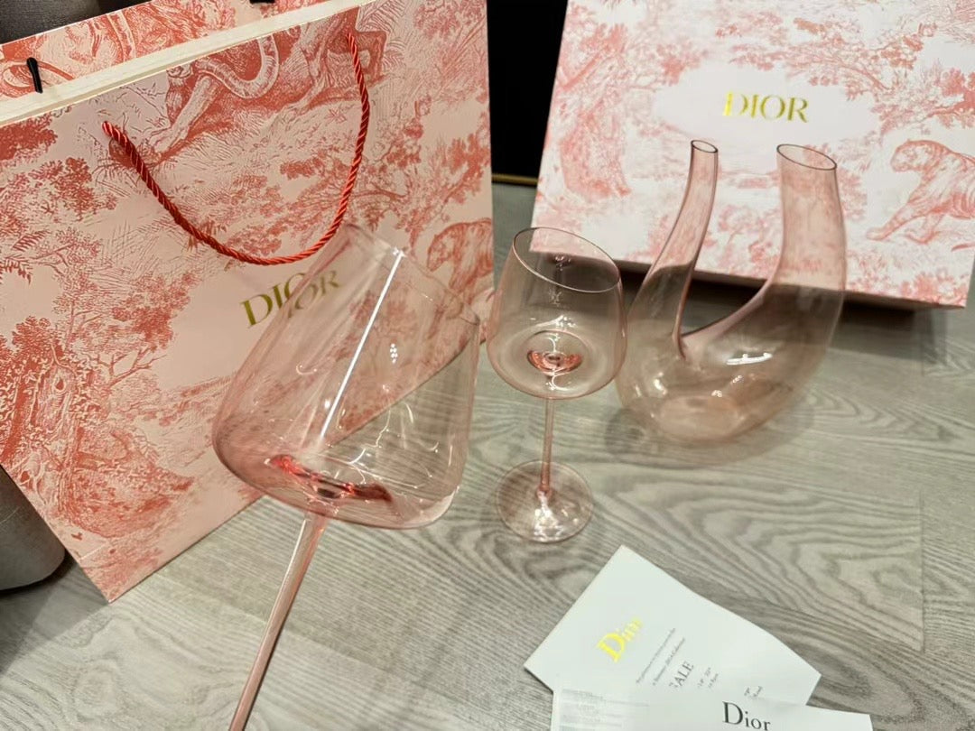 CHRISTIAN WINE GLASSES AND DECANTER SET