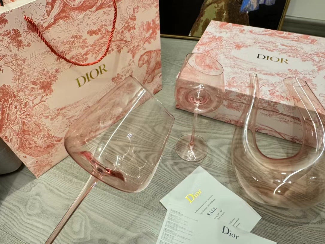 CHRISTIAN WINE GLASSES AND DECANTER SET