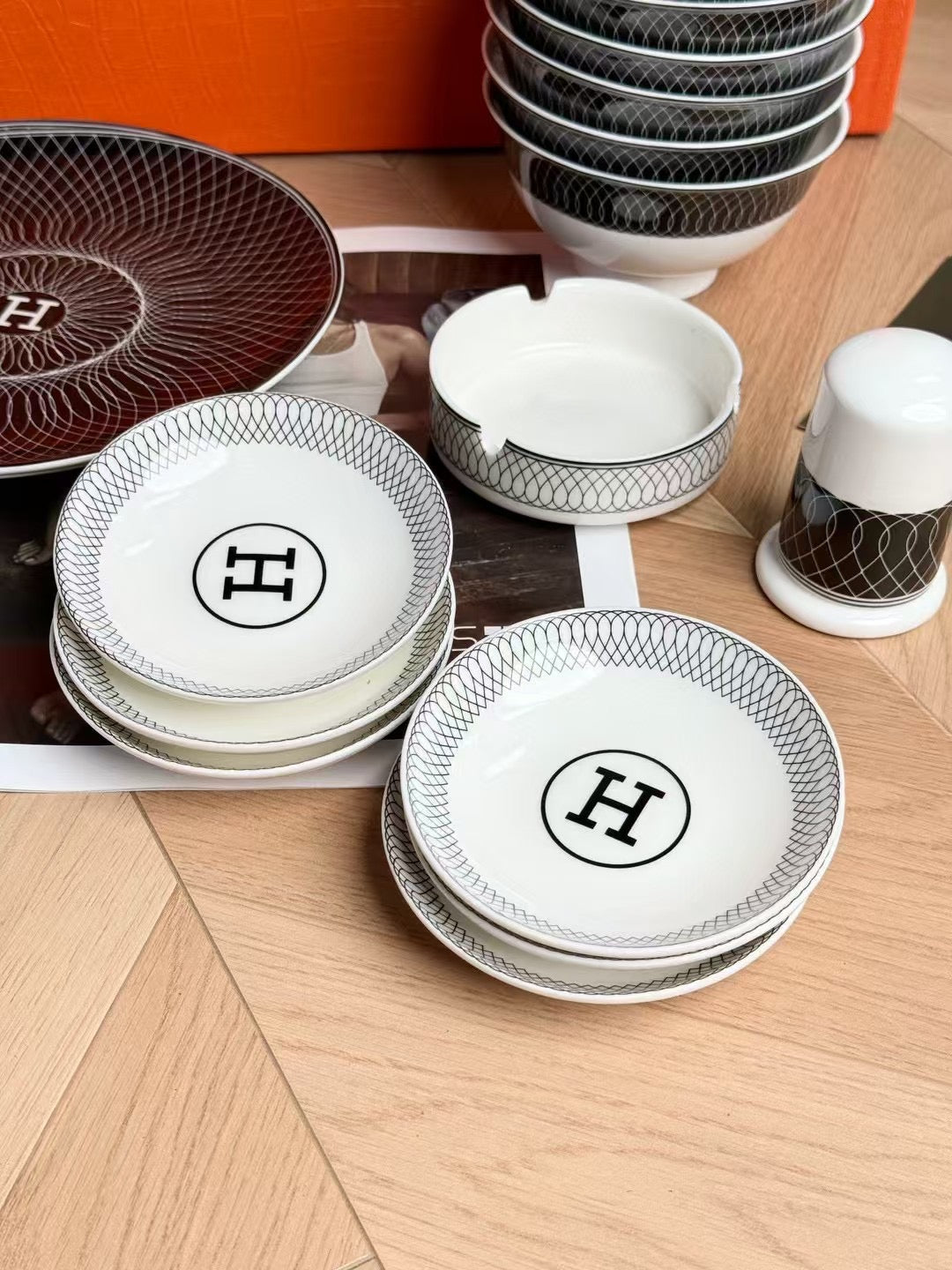 CUSTOM HERMES DINING TABLEWARE SET