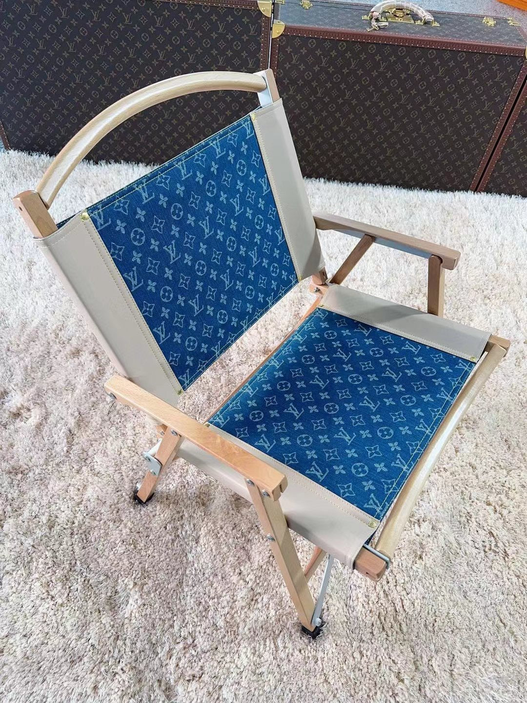 CUSTOM LV FOLDING CHAIR (DENIM)