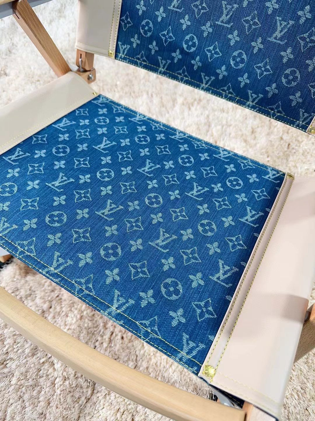 CUSTOM LV FOLDING CHAIR (DENIM)