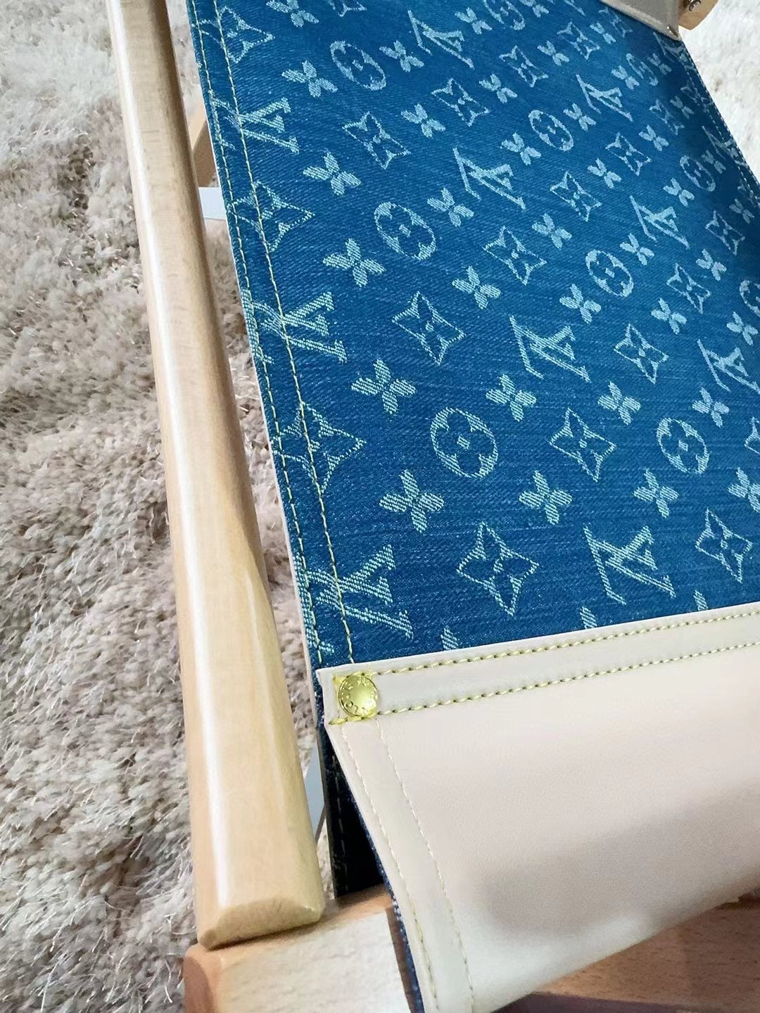 CUSTOM LV FOLDING CHAIR (DENIM)