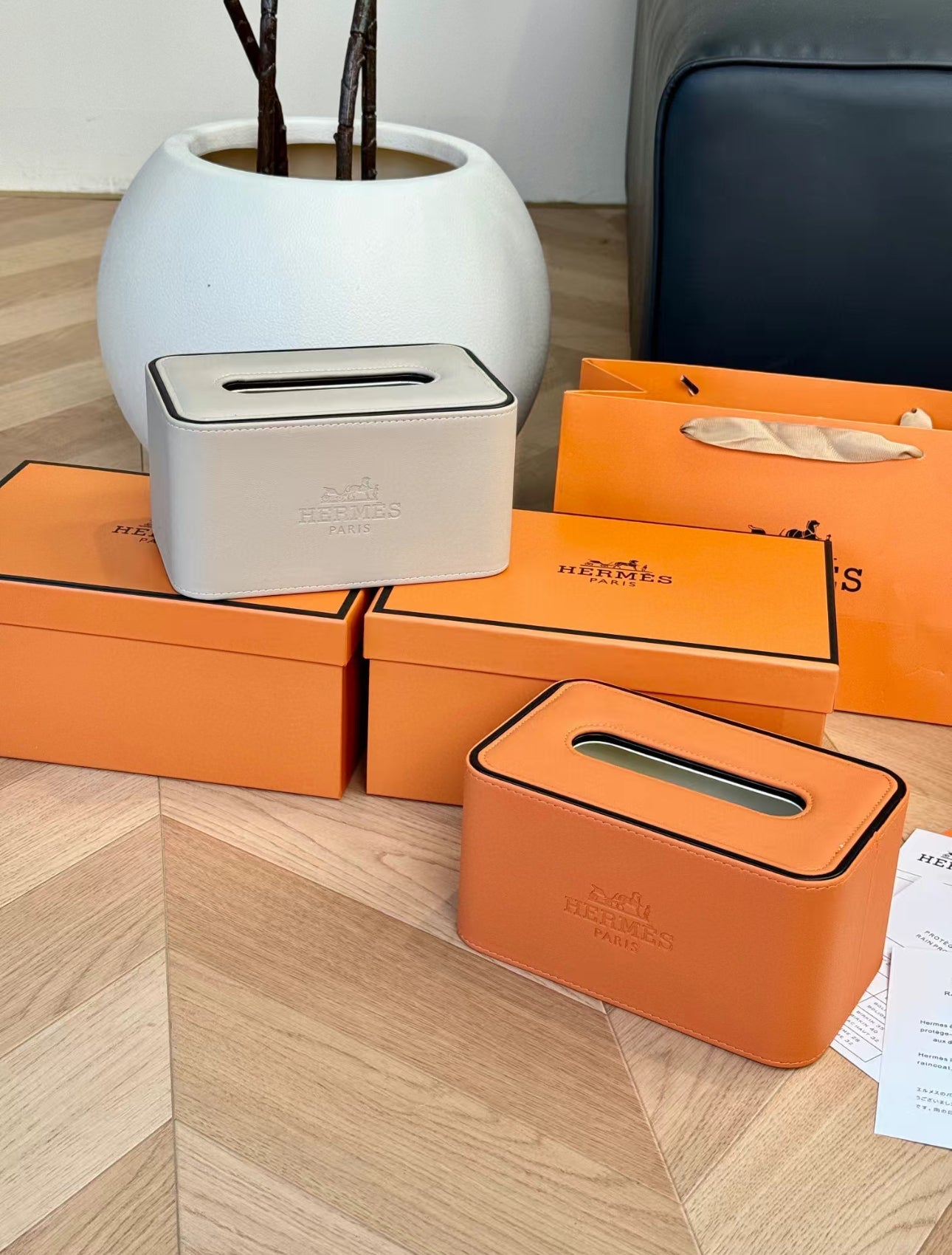 CUSTOM HERMES TISSUE BOX COVER