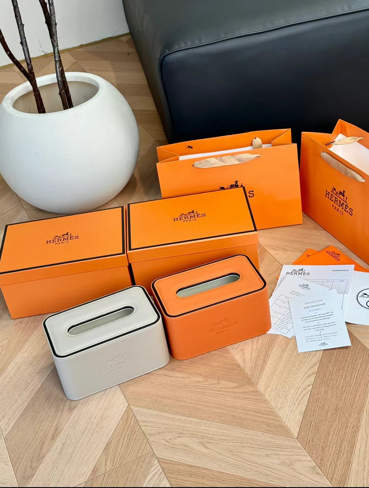 CUSTOM HERMES TISSUE BOX COVER