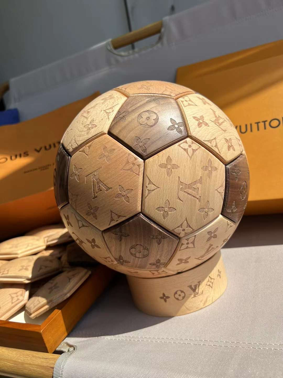 CUSTOM LV SOCCER BALL DISPLAY