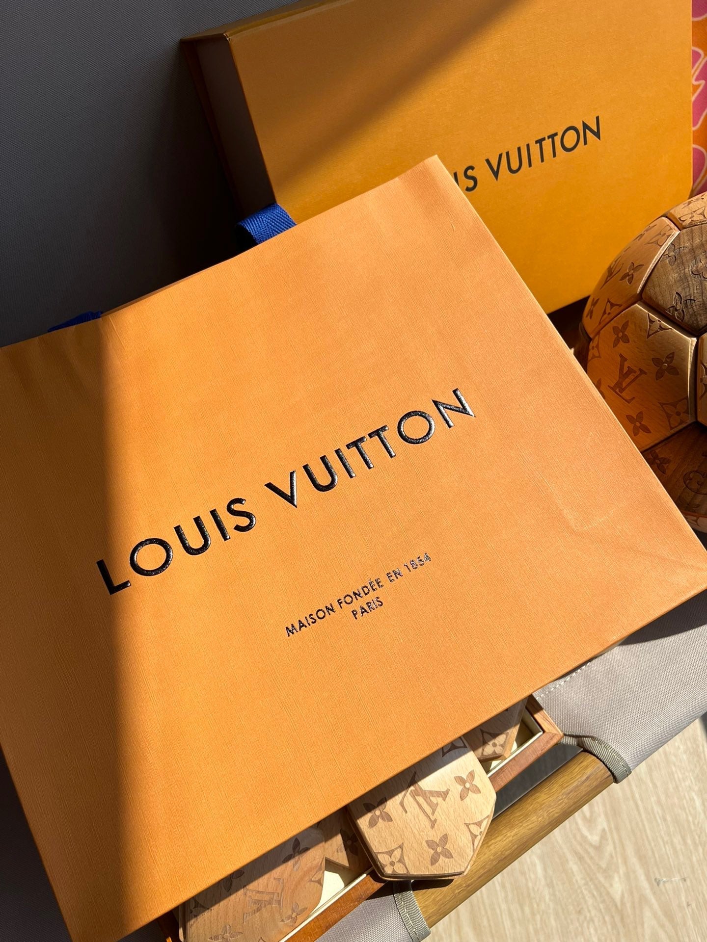 CUSTOM LV SOCCER BALL DISPLAY